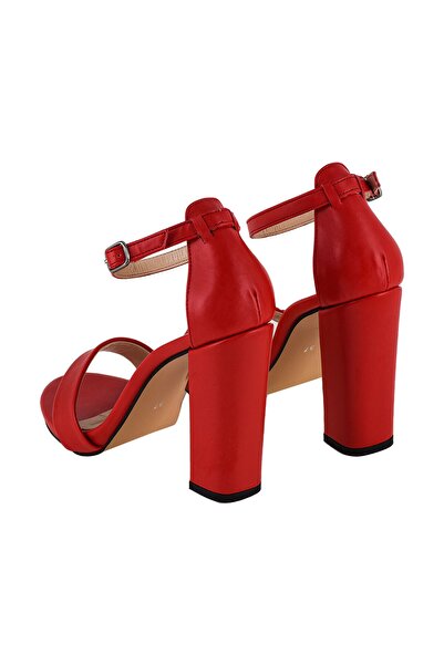 JustBow Kadın Kırmızı Topuklu Ayakkabı