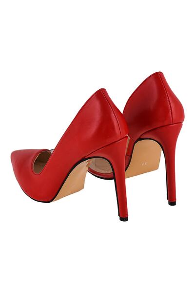 JustBow Kadın Kırmızı Topuklu Ayakkabı