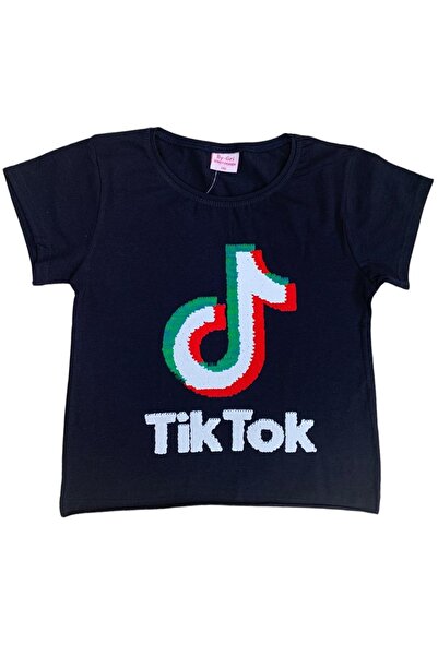 BY-GRİ Rotary Sequin Girls' T-shirt