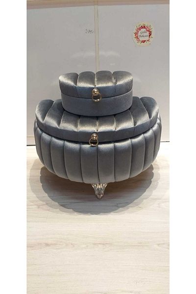 Ebrar Çeyiz Gray Dowry Chest