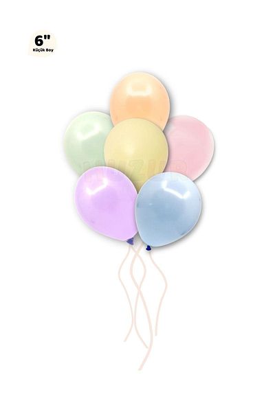 Huzur Party Store Small Mini Size Mixed Color Macaron Balloon 10 Pcs 6 Inch 15 Cm Party Balloon Soft Color Birthday