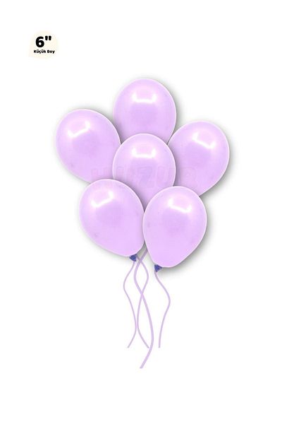 Huzur Party Store Small Mini Size Purple Color Macaron Balloon 50 Pcs 6 Inch 15 Cm Party Balloon Soft Color Birthday Decoration