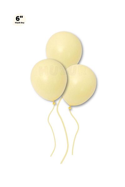 Huzur Party Store Small Mini Size Yellow Color Macaron Balloon 10 Pieces 6 Inch 15 Cm Party Balloon Soft Color Birthday Decoration