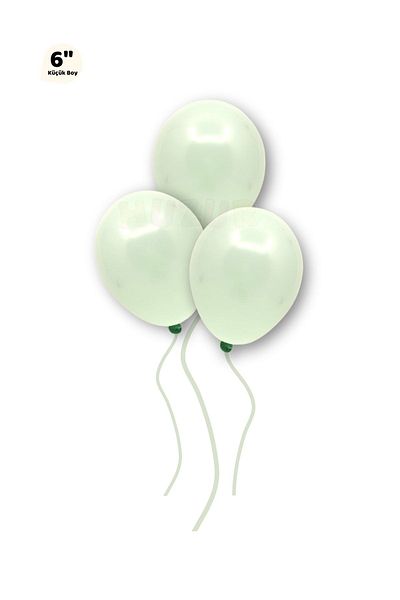 Huzur Party Store Small Mini Size Green Color Macaron Balloon 50 Pcs 6 Inch 15 Cm Party Balloon Soft Color Birthday Ornament