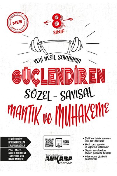 Ankara Yayınları Ankara 8. Sınıf Lgs Sözel Sayısal Mantık Ve Muhakeme Güçlendiren Soru Bankası