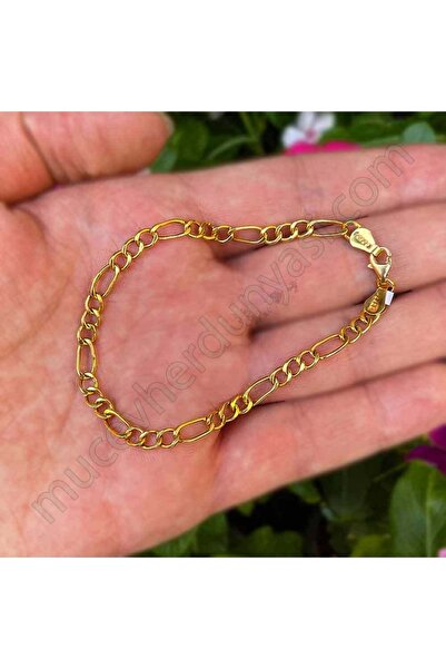 Mücevher Dünyası 22 Ayar Figaro Altın Bileklik - 2,86 Gr. - 19 Cm.