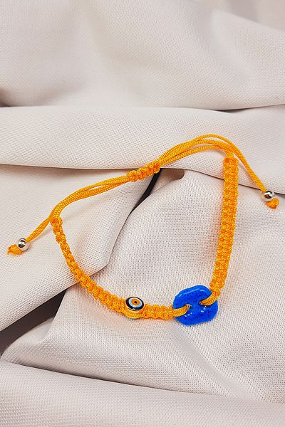 Nev Tasarım Syriac Bracelet with 2 Holes and Evil Eye Beads