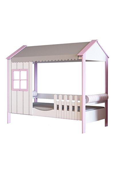 Meltem Smart Cozy Pembe Çocuk Odası Montessori Karyola 100x200 Cm