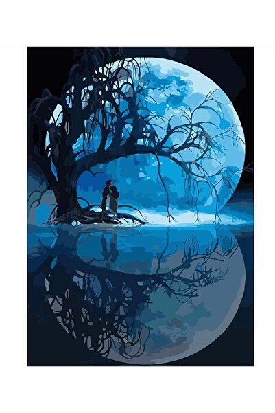 Genel Markalar Dolunay Aşkı Çerçeveli 50x65 Sayılarla Boyama Hobi Seti