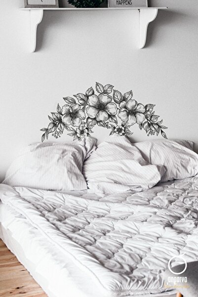 ANGARYA Modern Stil, Dekoratif El Çizimi Çiçekler Model 2, Ev Dekorasyonu Şef...