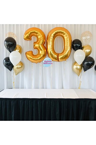 MFM Set de baloane din folie de aur pentru petrecere de 30 de ani