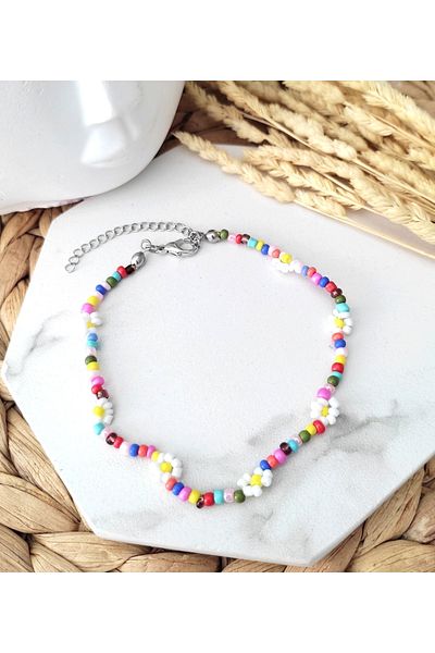HALHALMILL Women's Colorful Daisy Anklet