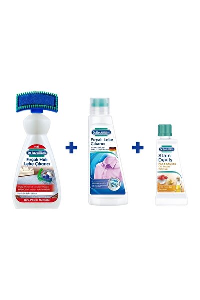 Dr.Beckmann Dr. Beckmann 3'lü Set Fırçalı Halı Ve Çamaşır Leke Çıkarıcı Ve Leke Canavarı