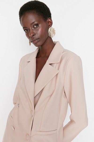 Trendyol Collection Stone Double Breasted Collar Jacket TPRAW22CE0427