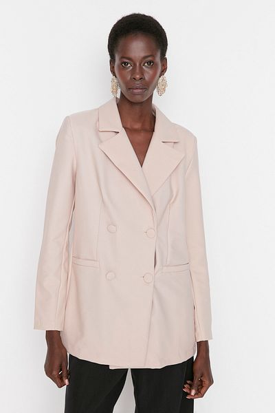 Trendyol Collection Stone Double Breasted Collar Jacket TPRAW22CE0427
