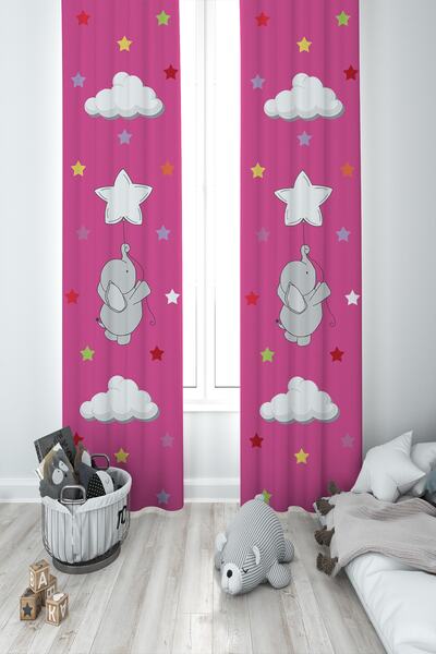 BAMBAŞKA MODA ستارة خلفية لغرفة الأطفال والرضع باللون الوردي على شكل نجمة طائ...