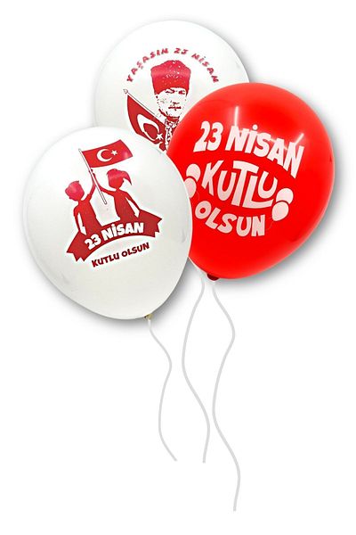 Huzur Party Store 23 April Balloon 50 Pieces 30 Cm National Sovereignty and Children's Day Ataturk Detailed Printing National Holiday