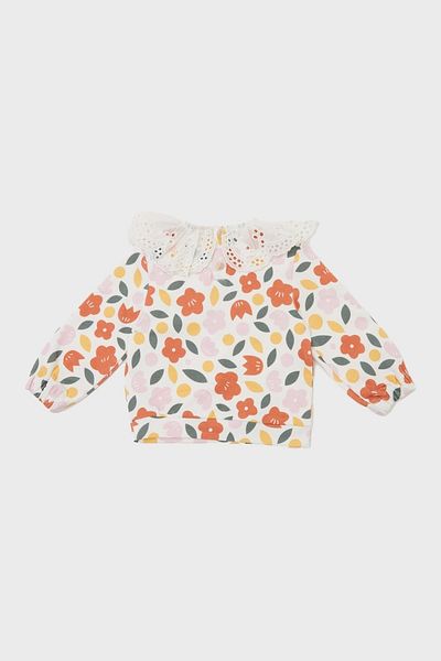 GB Baby Baby Girl Patterned Sweatshirt 22pfwbg2410