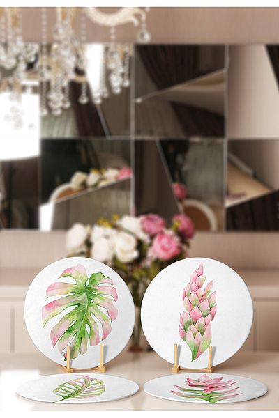 Realhomes 4-Piece Exotic Leaf Designed Placemat & Supla