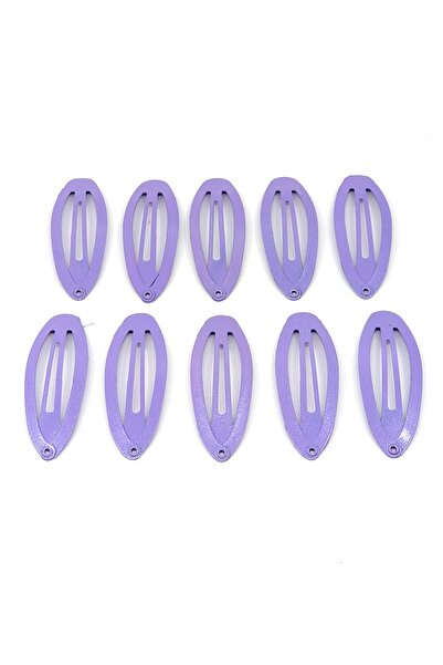 Tahtakaledeyim 6 Cm 10 Adet Oval Çıtçıt Toka Metal Simli Lila Renk