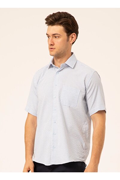 SÜVARİ Kısa Kollu Gömlek, L, Mavi