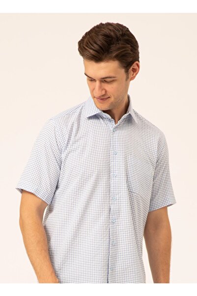 SÜVARİ Kısa Kollu Gömlek, L, Mavi