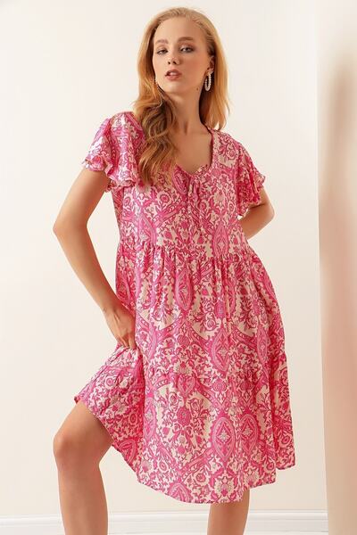 GABRİA Rochie cu model cu cravată la guler