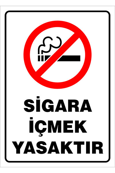 2MAKREKLAM 25x35cm 3mm Dekota (FOREX) Üzeri Uv Baskı Sigara Içilmez Uyarı Yazısı