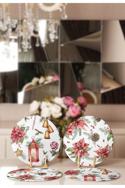 Realhomes 4-Piece Rose & Cone Special Designed Placemat & Supla