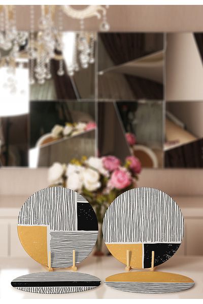Realhomes 4-Piece Striped Ethnic Scandinavian Designed Placemat & Supla