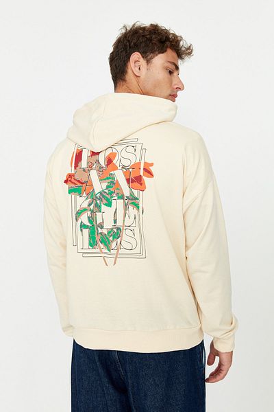 Trendyol Collection Oversize mikina s květinovým potiskem s kapucí - TMNAW22SW0155