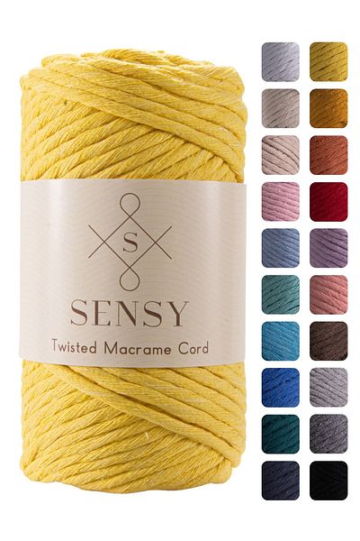 SENSY Ață de hobby Macrame Macrame Premium Scanned Galben deschis