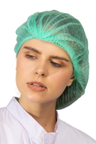 Besni Ticaret Tek Kullanımlık Yeşil Bone 52 Cm Büyük Boy Tela Bone 1000 Adet