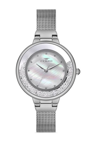 FERRO Silver Straw Cord Women's Wristwatch F21205c-a F21205c-a