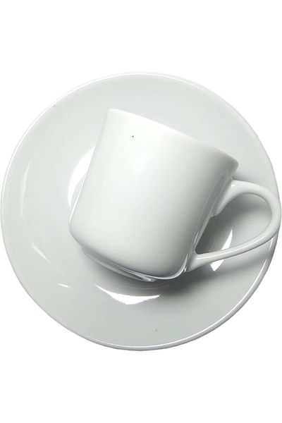 Porland White Porcelain Coffee Cup Set for 6 People