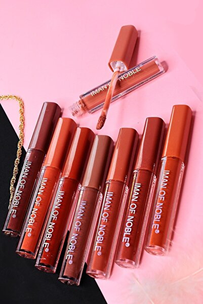 IMAN OF NOBLE 8-Piece Square Packaged Liquid Liquid Lipstick with Soil Tone C...