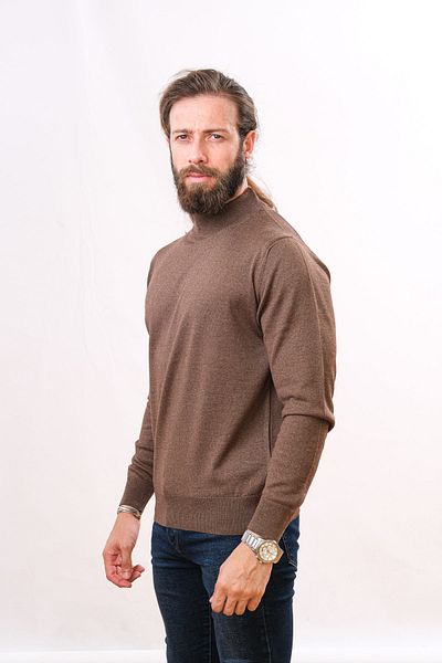 Çukurova Wool Half Fisherman Sweater - Brown