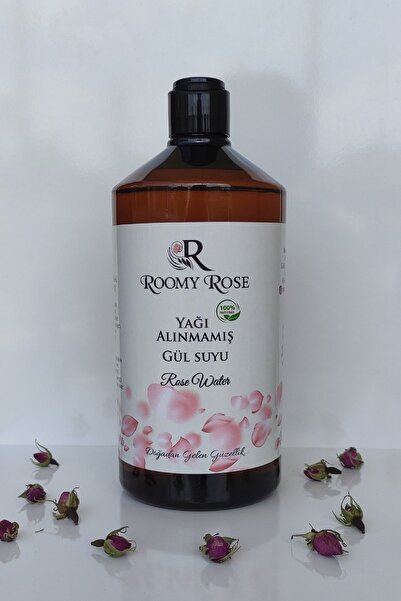 Roomyrose %100 Doğal Gül Suyu Yağı Alınmamış Fliptop Kapaklı 1000 ml (YAĞLI G...