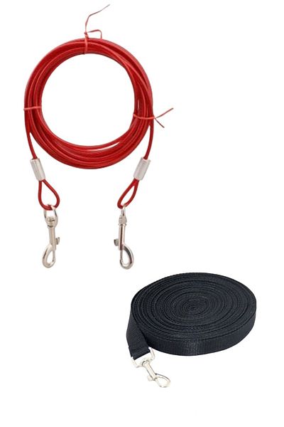 LİDERSAN ÇELİK 5 M Dog Garden Tethering Rope + 5 Meter Transport Strap