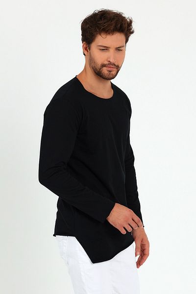 BABBOSS Ασύμμετρο μακρυμάνικο μπλουζάκι με ανοιχτό λαιμό