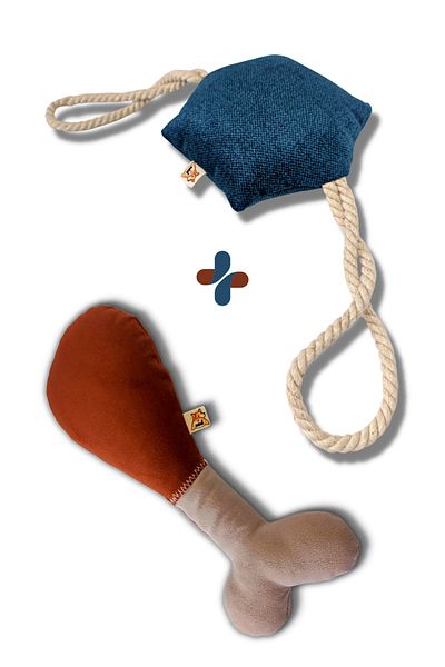 UTDpet Chicky Sound Bone Dog Toy + Hexie Traction Bone Dog Toy