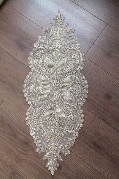 Emtory Home Modern Glitter Gold Guipure Butterfly Runner 76x30cm - Dowry Runner