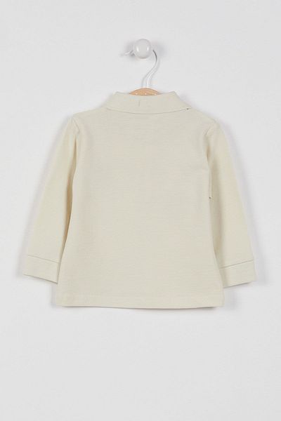 U.S. Polo Assn. Base. Polo Assn Licensed Classic Ecru Baby Long Sleeve Collared Sweatshirt