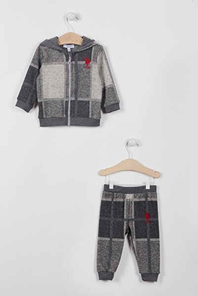 U.S. Polo Assn. U.s. Polo Assn Lisanslı Ekoseli Grimelanj Erkek Bebek Uzun Ko...