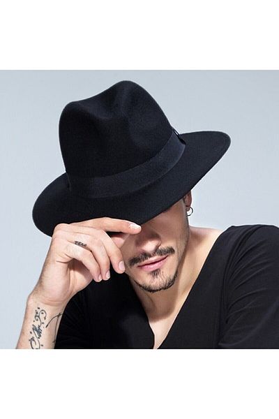 by.accessoriess Black Trilby Hard Cowboy Hat