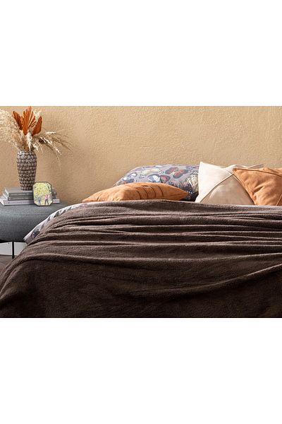 English Home Κουβέρτα Softy Wellsoft Διπλή 200x220 εκ. Σοκολάτα