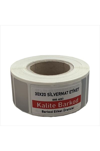 Kalite Barkod Autocolant Silvermat 30x20 |   Etichetă metalizată cu rolă