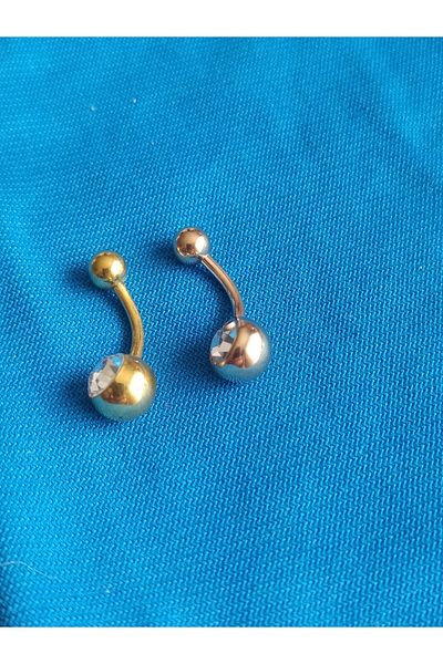 AyçaSilver Rose And Gold Dual Surgical Steel Belly Piercing