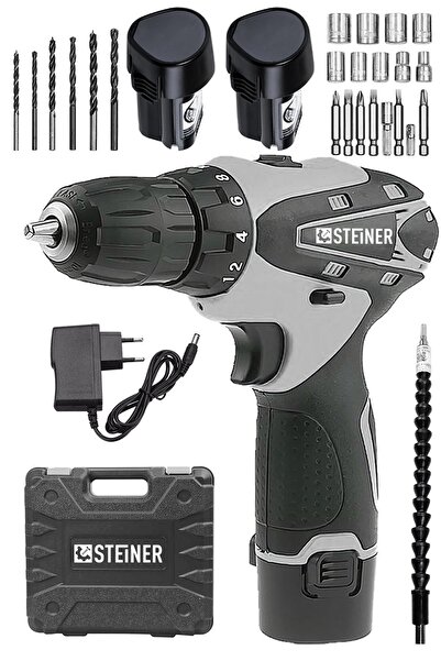 STEİNER Alman Titan 36 V Sjs Çift Metal Şanzuman Çift Akülü Şarjlı Vidalama M...