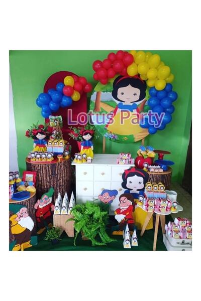 LOTUS PARTY 30 Pieces Snow White Themed Balloon Set - ( Red - Navy Blue - Yel...